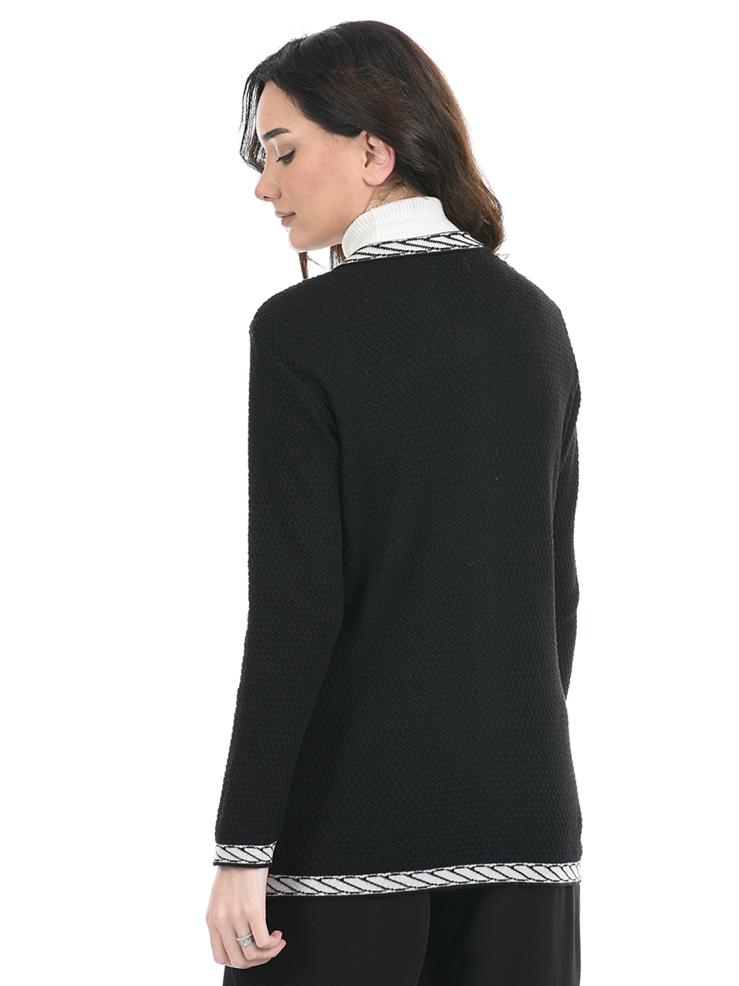 American Eye Women Casual Wear Black Sweater